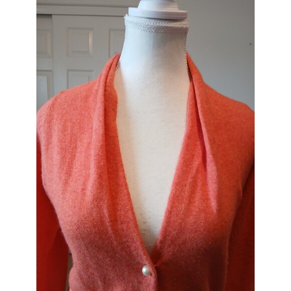 Nougat Womens London Orange Ruched Cropped Shrunken Sweater Lambswool Blend Sz 2 - Picture 8 of 16